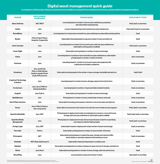 compare digital asset management tools