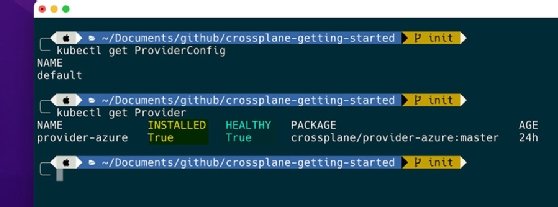 The screenshot displays that the Azure provider is installed and healthy.