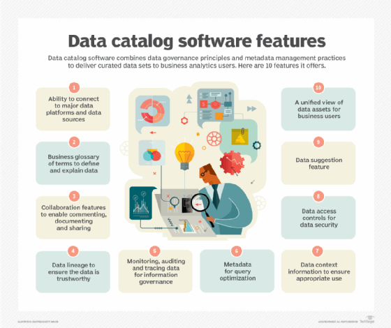 Key data catalog software features