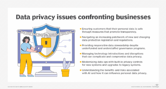 Graphic showing major data privacy issues