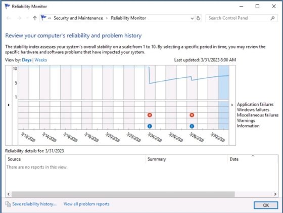 Come utilizzare Monitoraggio affidabilità per gestire i server