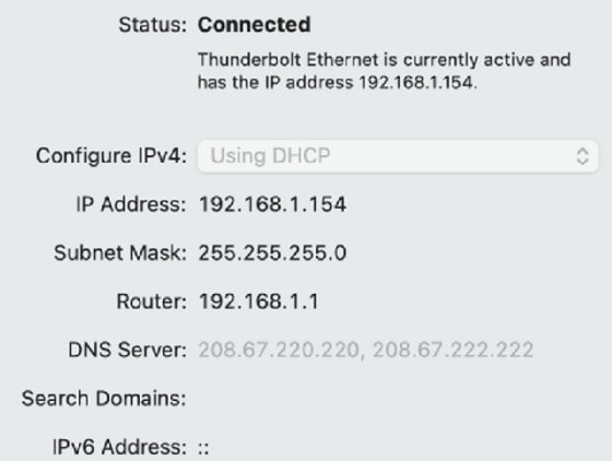 Screenshot of successful DHCP configuration