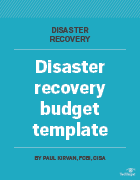 Disaster recovery budget template cover image