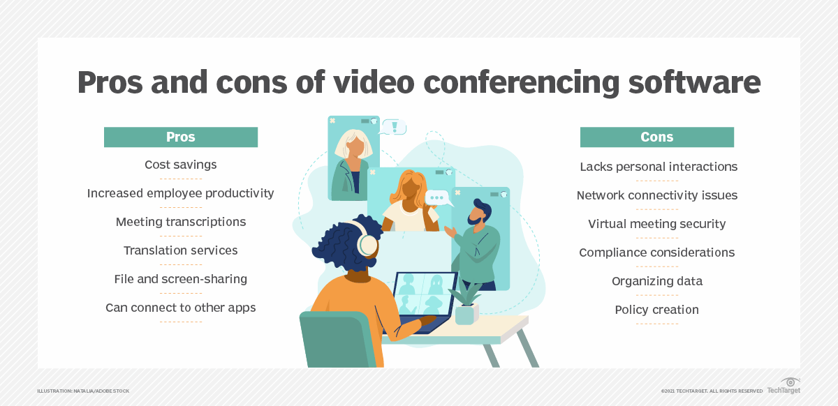 12 advantages and disadvantages of video conferencing TechTarget