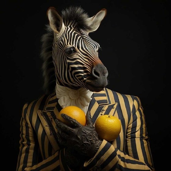 Midjourney uses AI to generate images, including an attempt at making a zebra eating a pineapple.