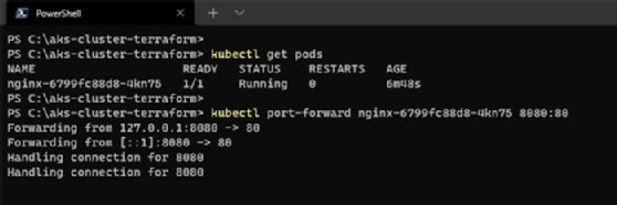 Abbildung 9. Der Nginx-Server läuft, nachdem er an einen lokalen Rechner weitergeleitet wurde.