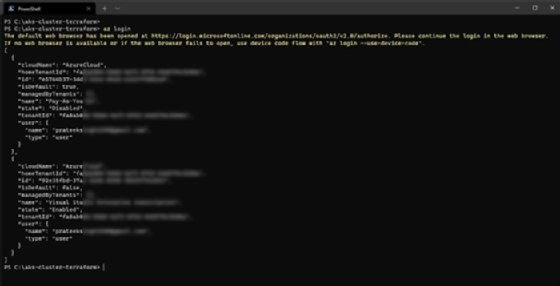 Abbildung 1. Eine JSON-Ausgabe mit den Mieter- und Abonnementdetails.