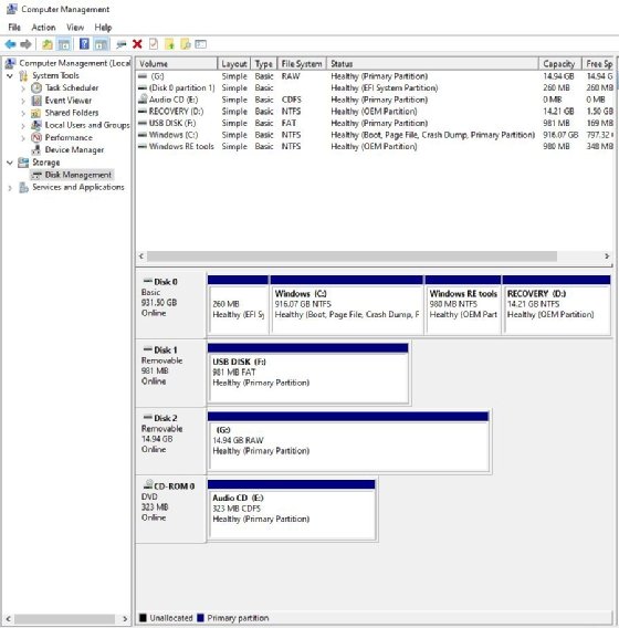 windows disk manager partition find and mount