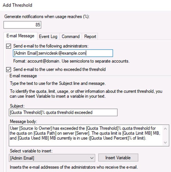 Create file server screens and quotas in FSRM TechTarget