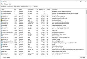 Pestaña de detalles en el Administrador de tareas de Windows 11 ordenada con el mayor uso de CPU en la parte superior