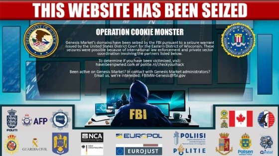 Law enforcement takedown notice of Genesis Market.