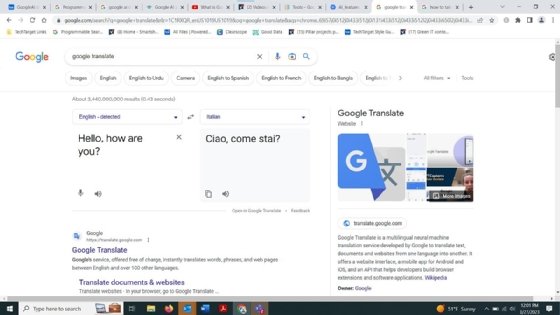 Abbildung 3: Google Translate ist ein KI-gesteuerter Dienst von Google, der direkt in der Google-Suche funktioniert.