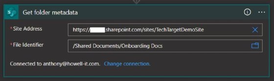 SharePoint folder information