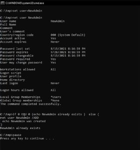 screenshot of command prompt output