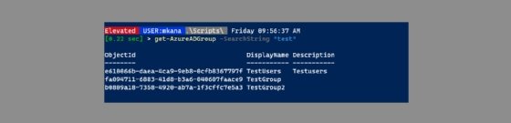 PowerShell 5 Azure AD group search
