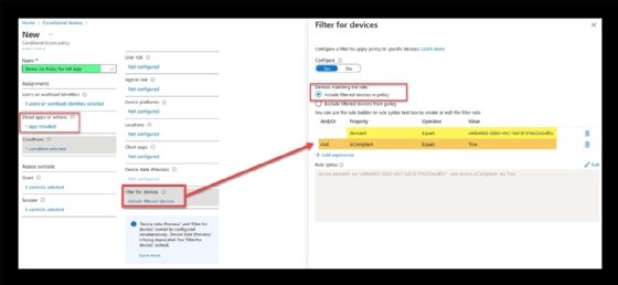 filter by devices policy