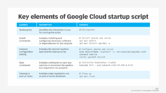 Key Elements of the Google Cloud Startup Script