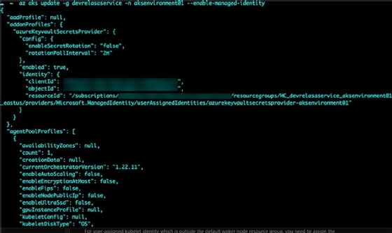 Enable managed identity in Key Vault for AKS