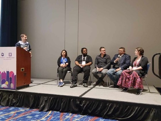 KubeCon + CloudNativeCon 2023 keynote media panel.