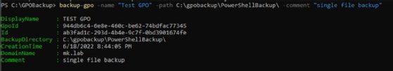 PowerShell GPO backup command