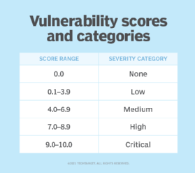 vulnerability scores and categories