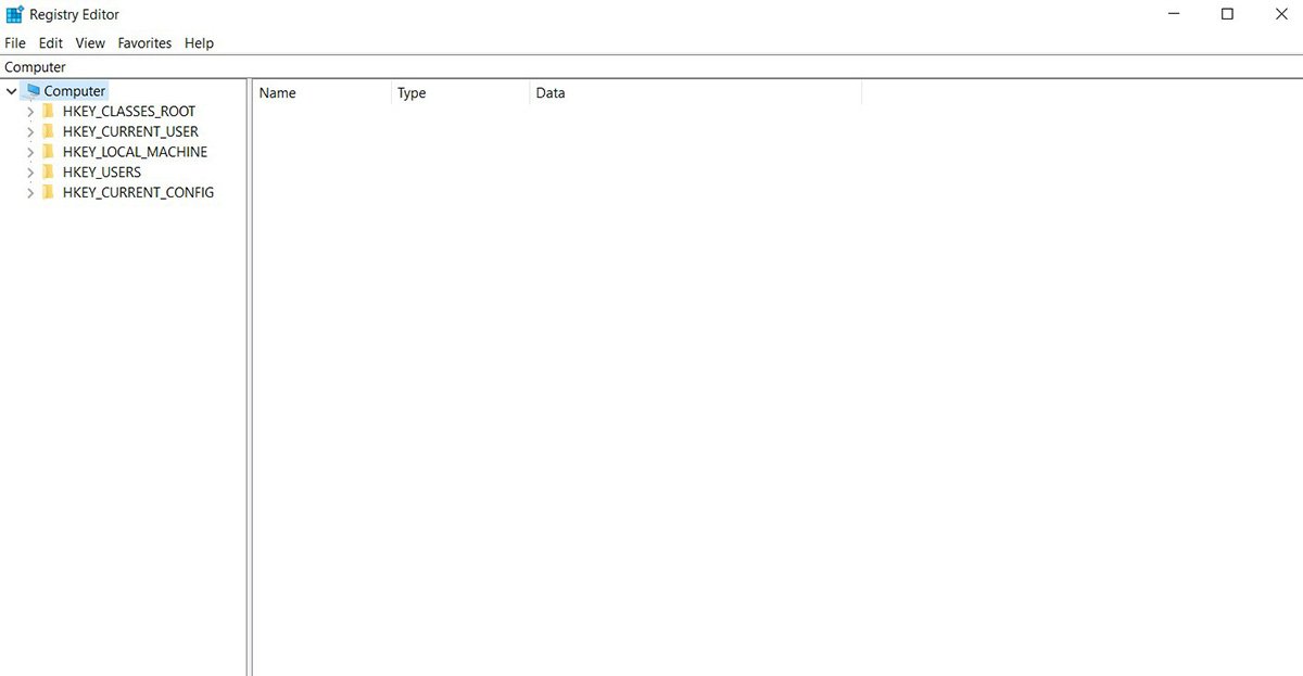 Windows Registry Editor (regedit)