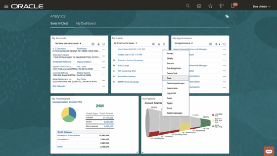 Oracle Infolets screen shots