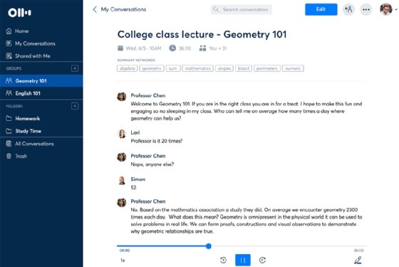 Otter.ai desktop interface