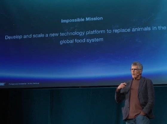 Impossible Foods founder and former CEO Patrick Brown presents at MIT Technology Review ClimateTech