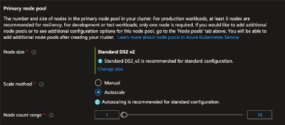 Set autoscale within primary node pool.
