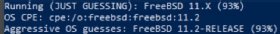 Screenshot showing OS discovery results for Nmap scan