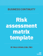 Risk assessment matrix template cover image.