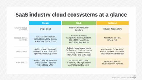 Chart showing industry clouds and their alliance networks