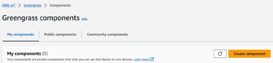 Screenshot of AWS IoT Greengrass components