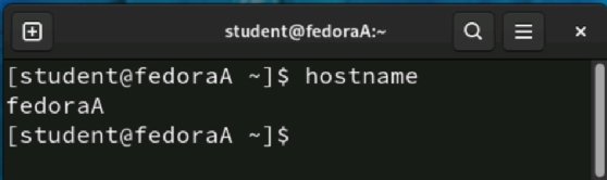 Screenshot of hostname command results on Linux