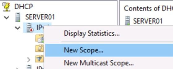 New DHCP scope screenshot