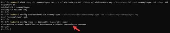Validieren eines Nutzerkontos in Kubernetes