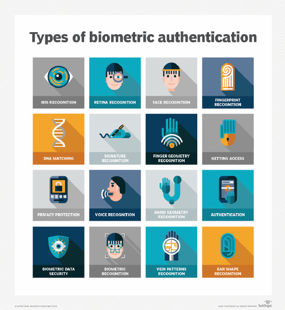 diagram of biometric authentication types