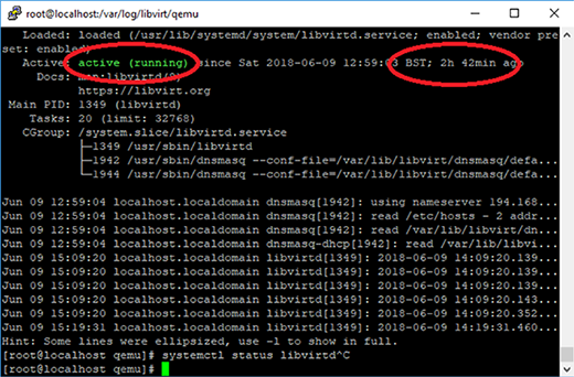 KVM service uptime