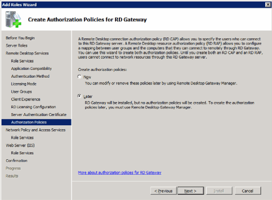 RD gateway authorization