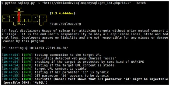 captura de tela do sqlmap 