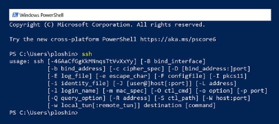 verify SSH installed on Windows PowerShell