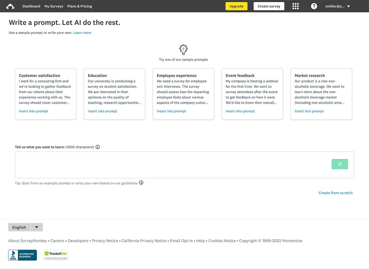 SurveyMonkey Launches Build With AI To Create Surveys Faster | TechTarget