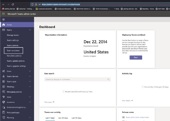 Microsoft Teams template example