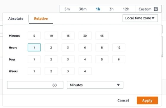 The default filtering option offers a range in terms of time