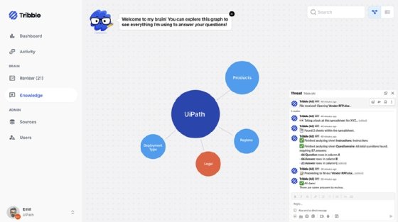 Screenshot showing Tribble.ai RFP training.