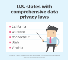 Graphic of states with data privacy laws