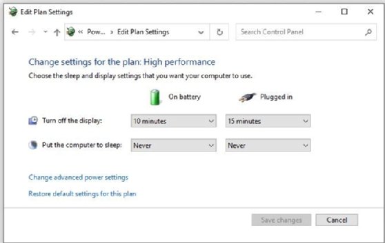 windows 10 power settings not working