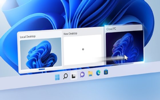 Screenshot von Windows 365 Switch mit Cloud PC und lokalen Windows 11-Optionen