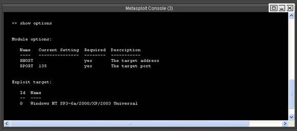 Metasploit RPC DCOM exploit options; Basic metasploit tutorial